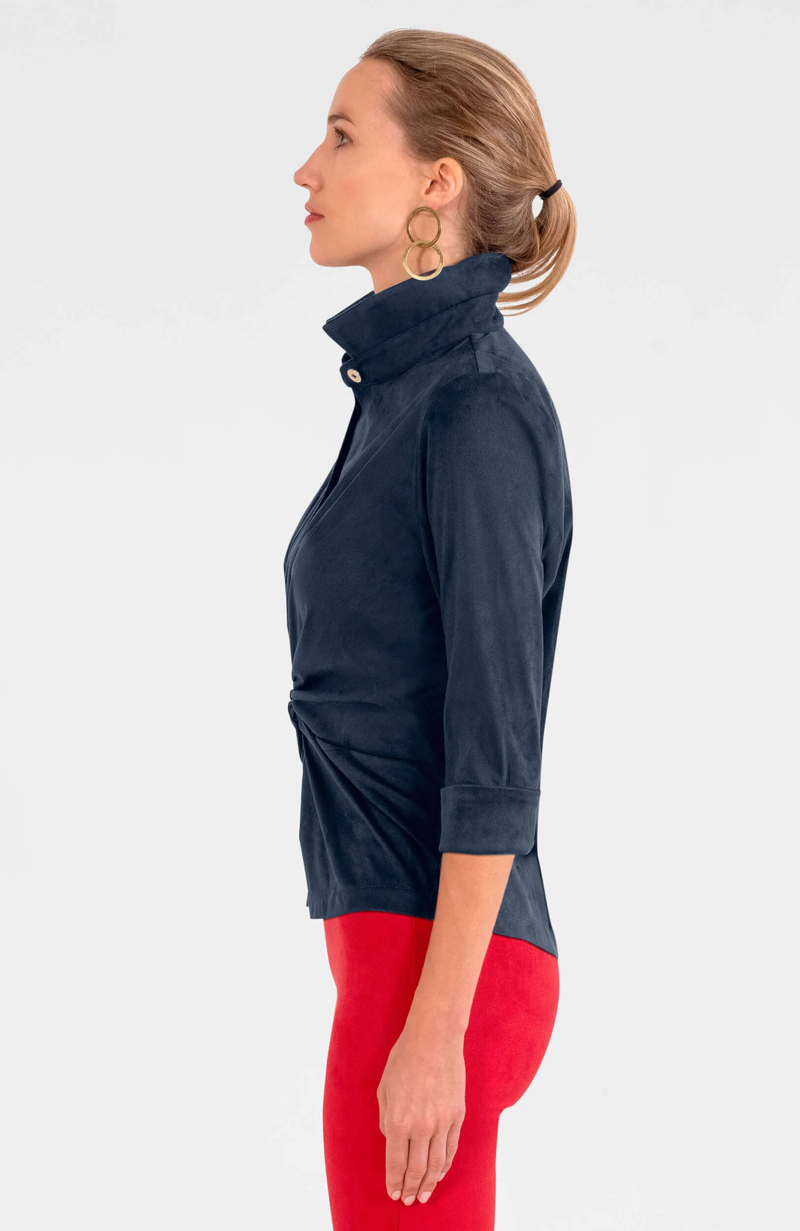 Twist & Shout Top - Ultra Suede date night