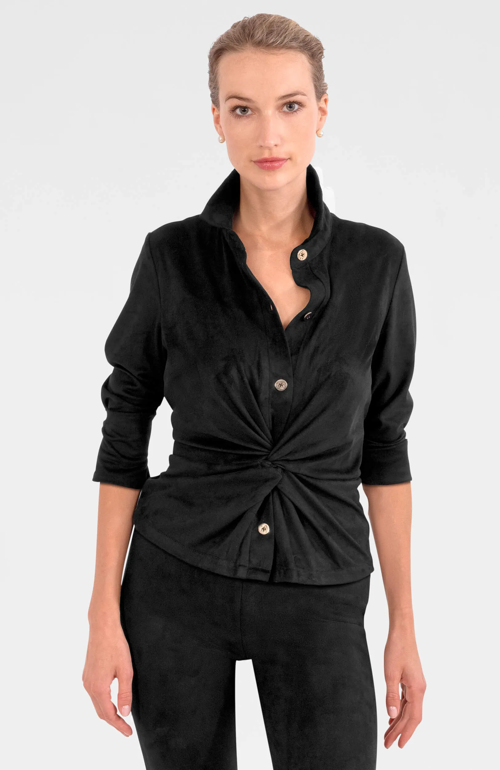 Twist & Shout Top - Ultra Suede date night