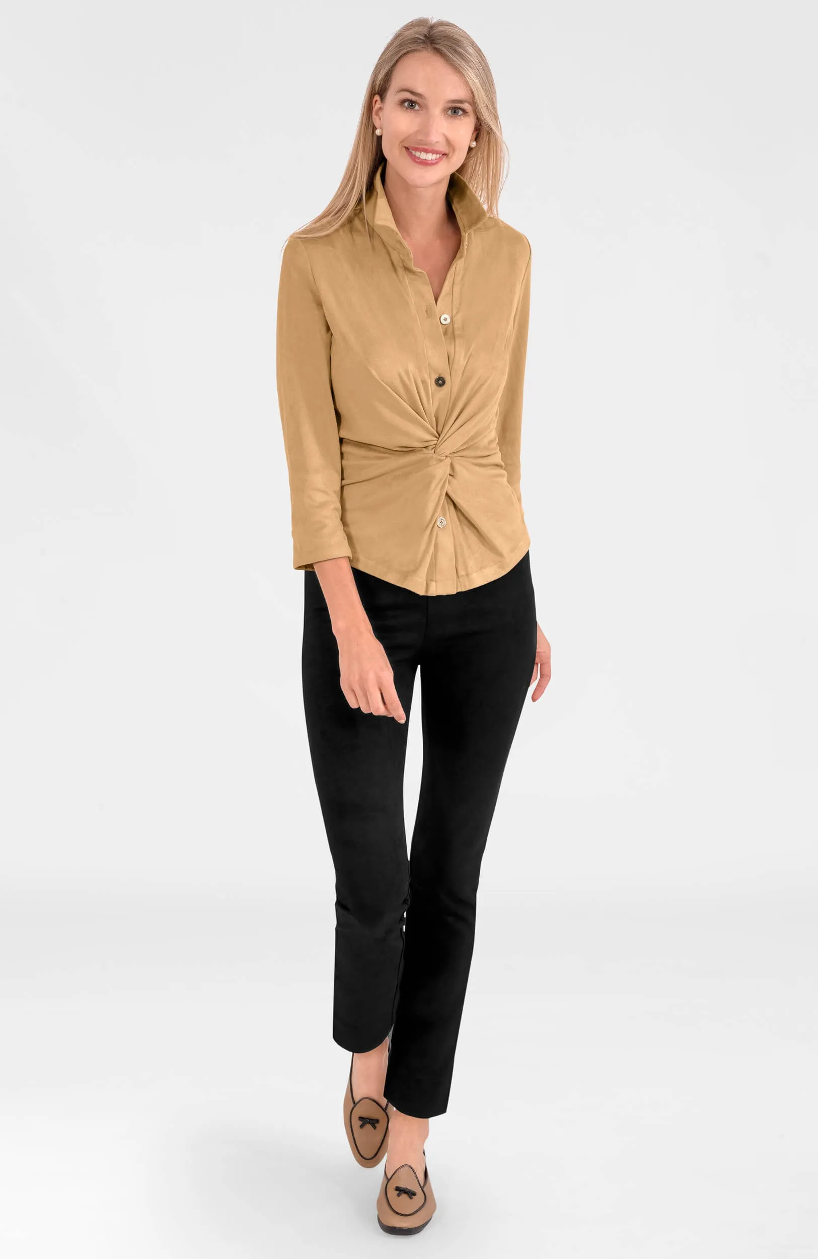 Twist & Shout Top - Ultra Suede date night
