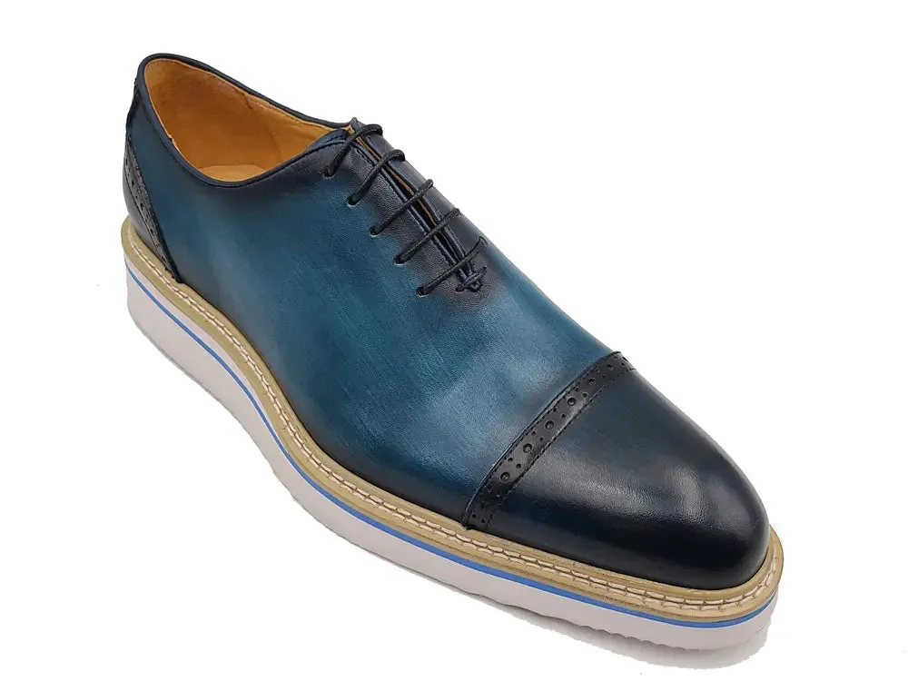 Two Tone Cap toe Calfskin Oxford crafted detail