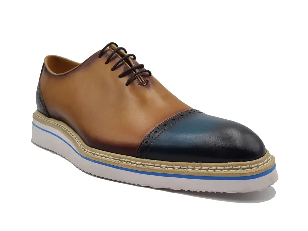 Two Tone Cap toe Calfskin Oxford crafted detail