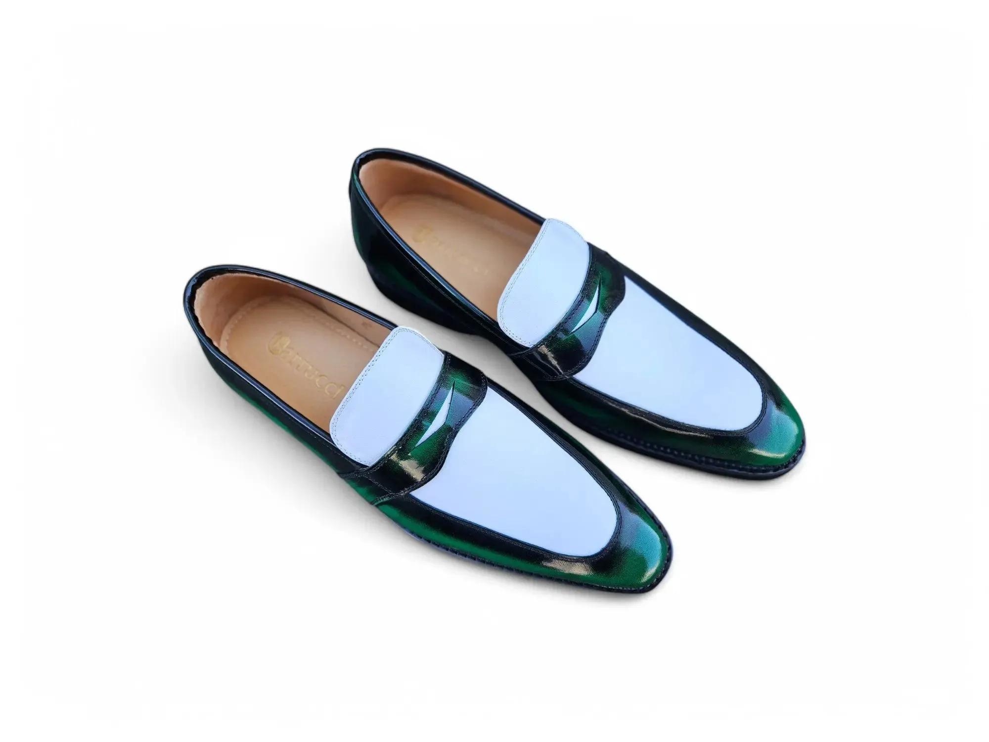 Two Tone Patent Leather Penny Loafer light spirit