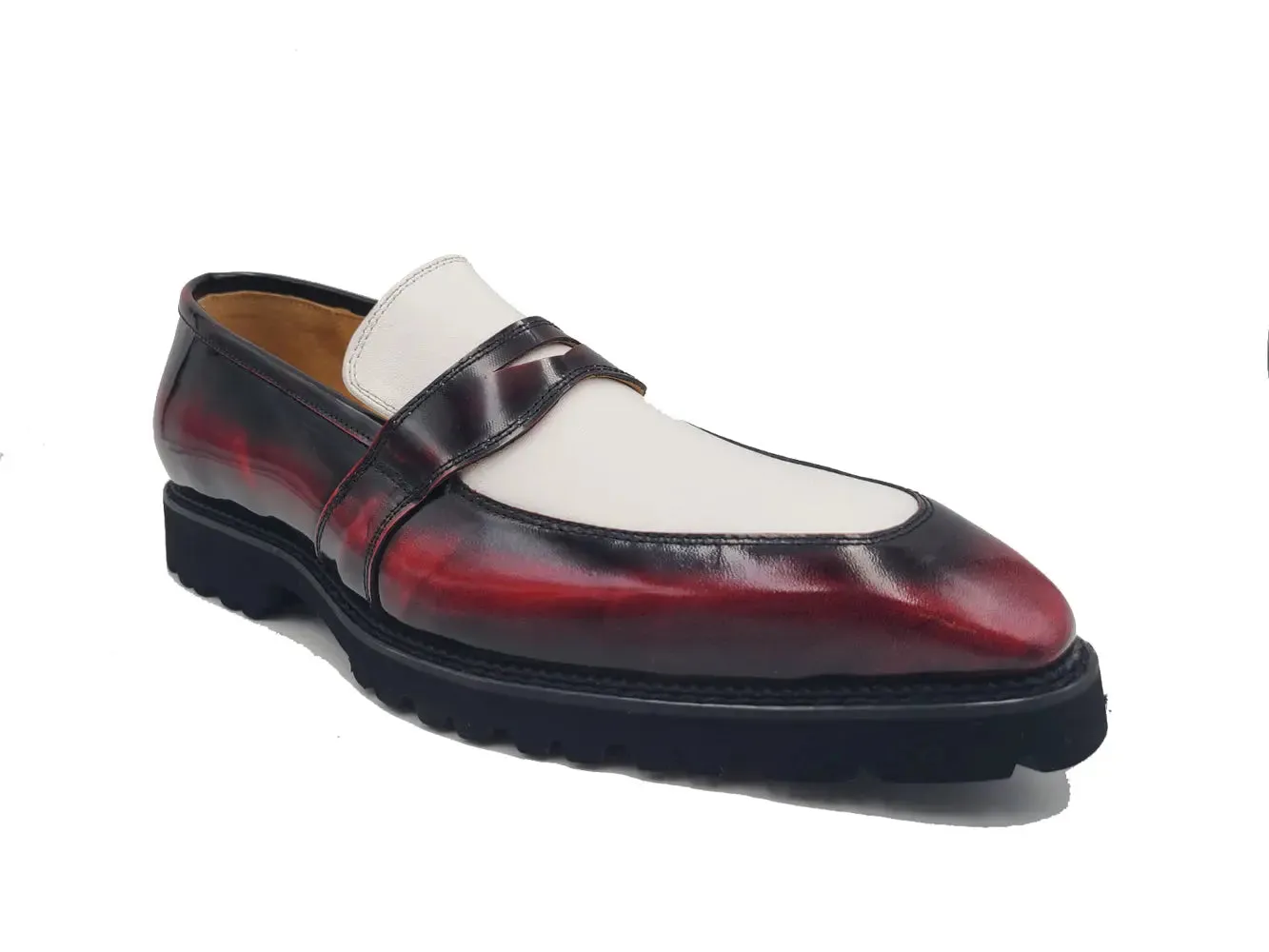 Two Tone Patent Leather Penny Loafer light spirit