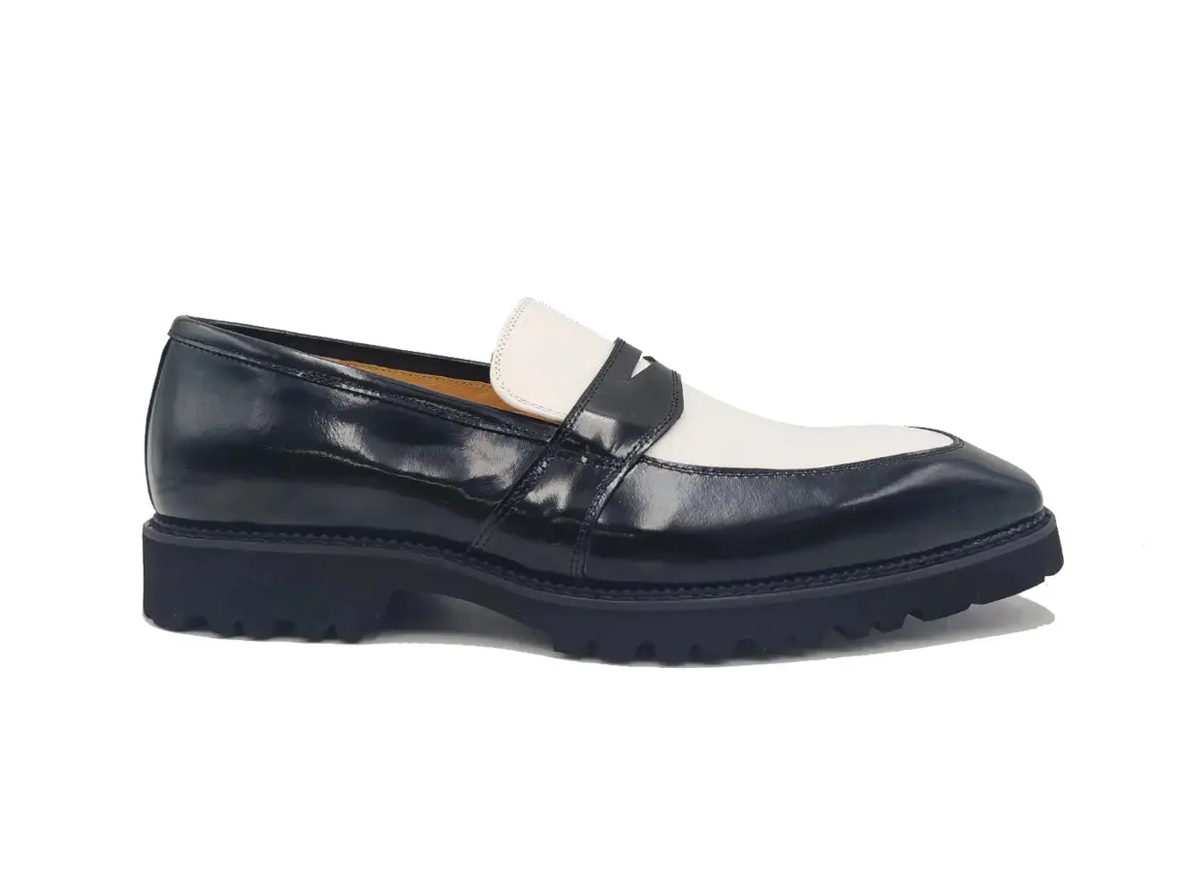 Two Tone Patent Leather Penny Loafer light spirit
