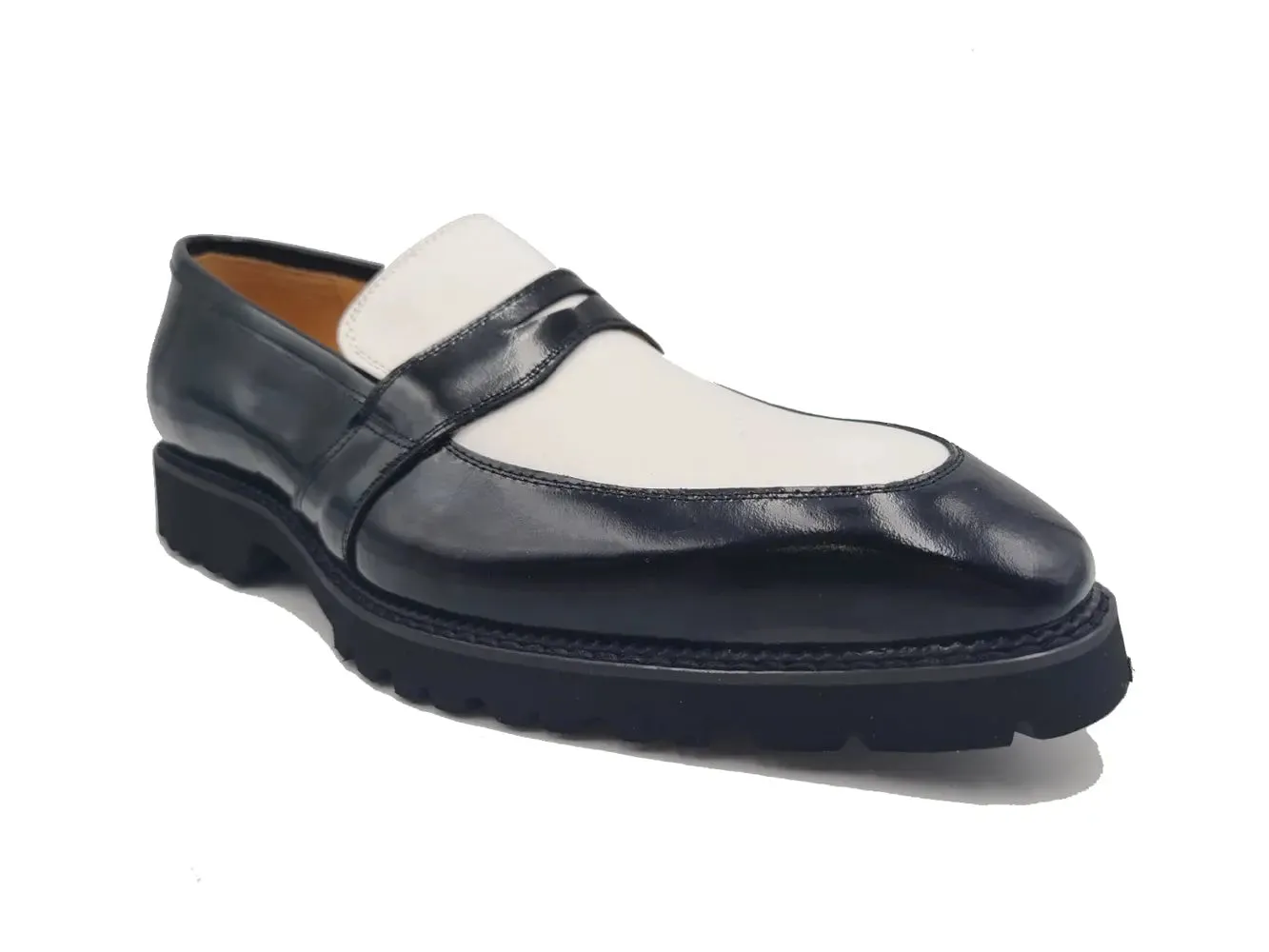 Two Tone Patent Leather Penny Loafer light spirit