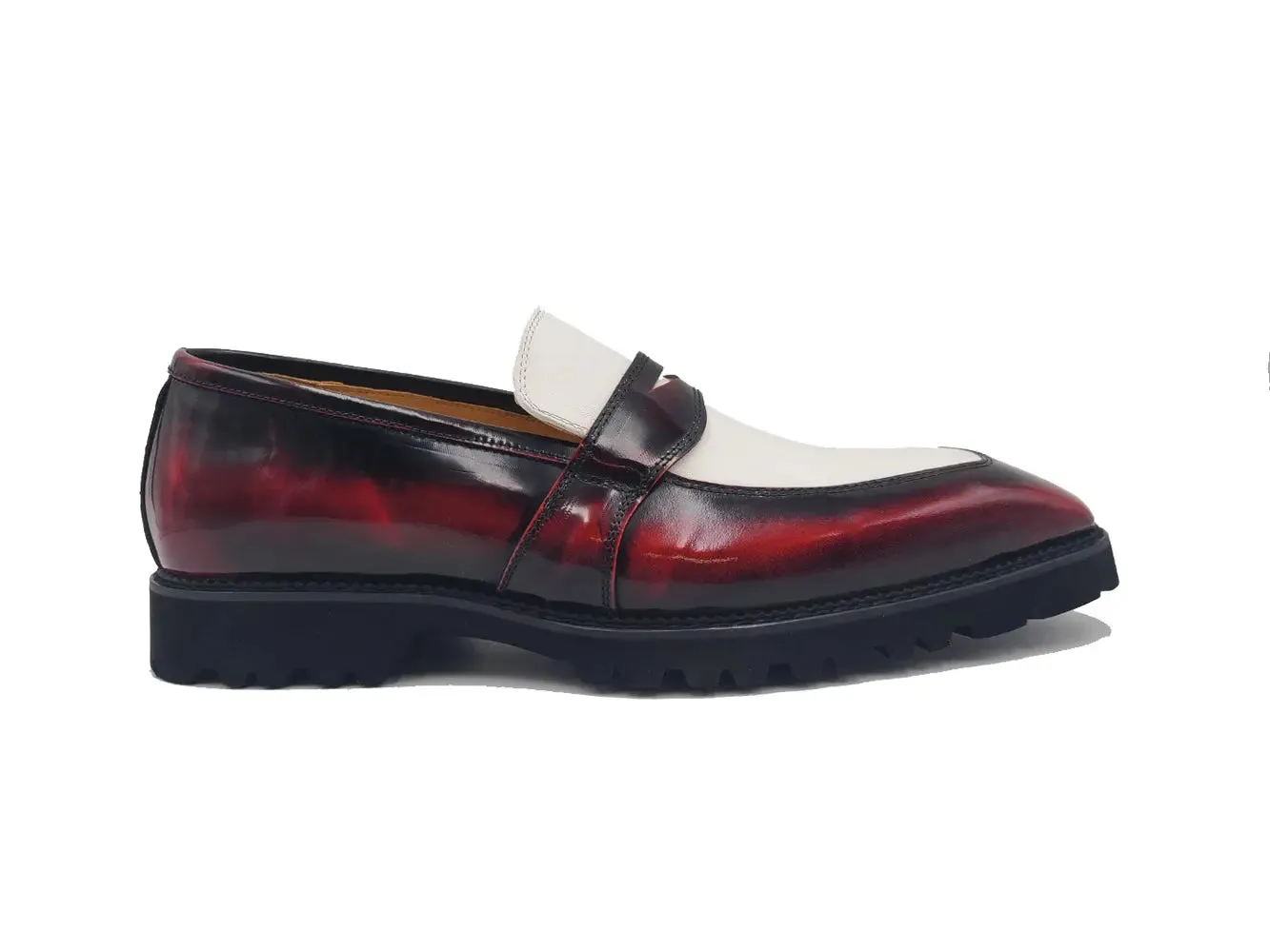 Two Tone Patent Leather Penny Loafer light spirit