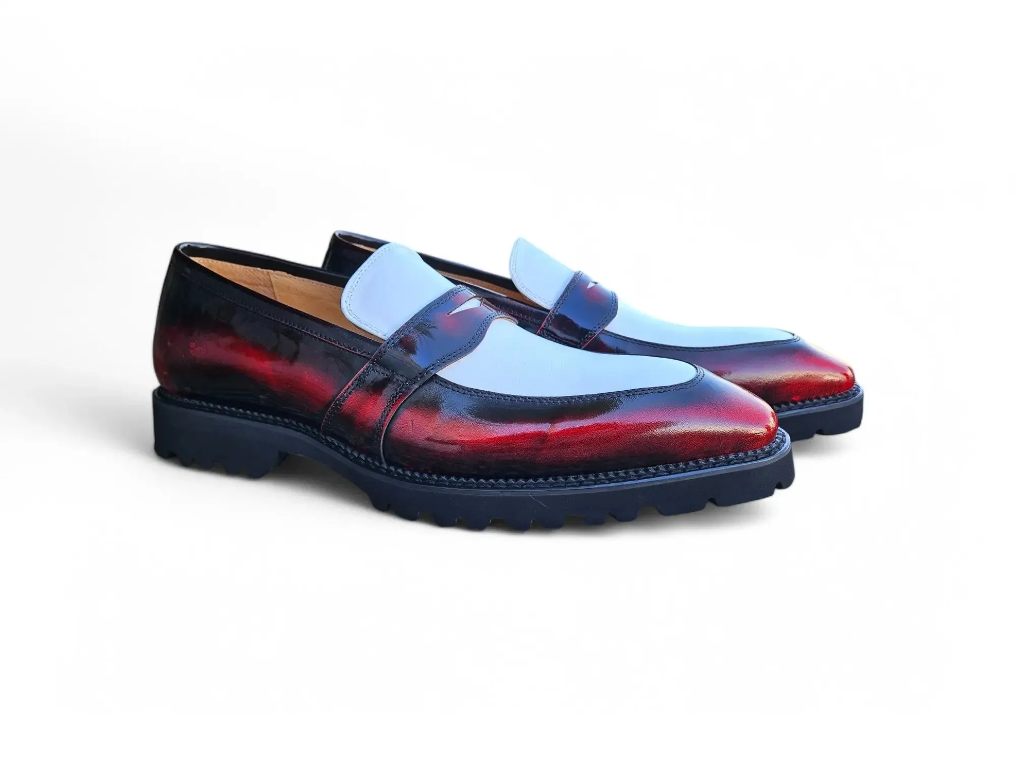 Two Tone Patent Leather Penny Loafer light spirit