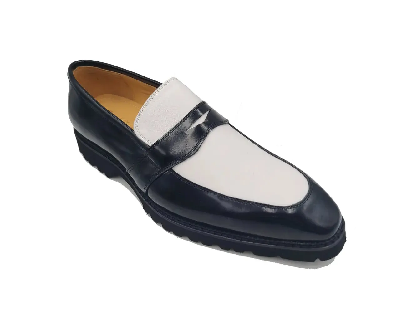 Two Tone Patent Leather Penny Loafer light spirit