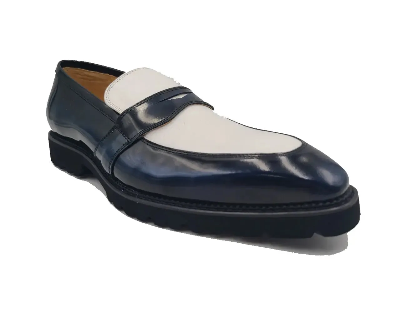 Two Tone Patent Leather Penny Loafer light spirit