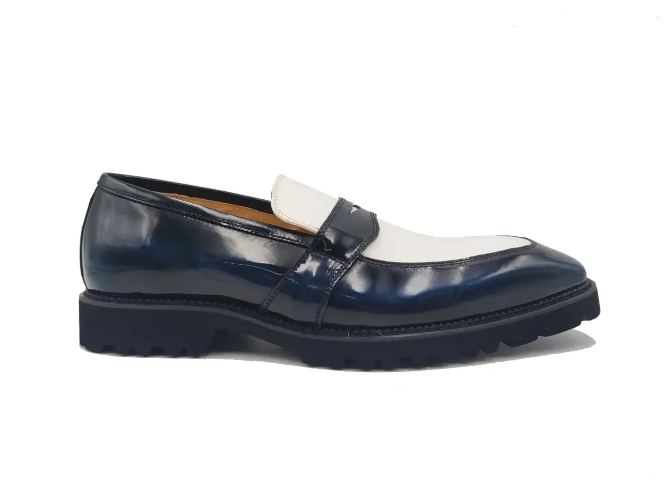 Two Tone Patent Leather Penny Loafer light spirit