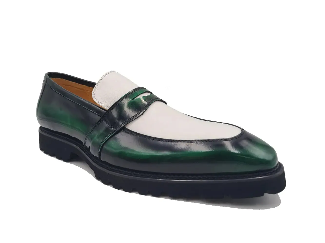 Two Tone Patent Leather Penny Loafer light spirit