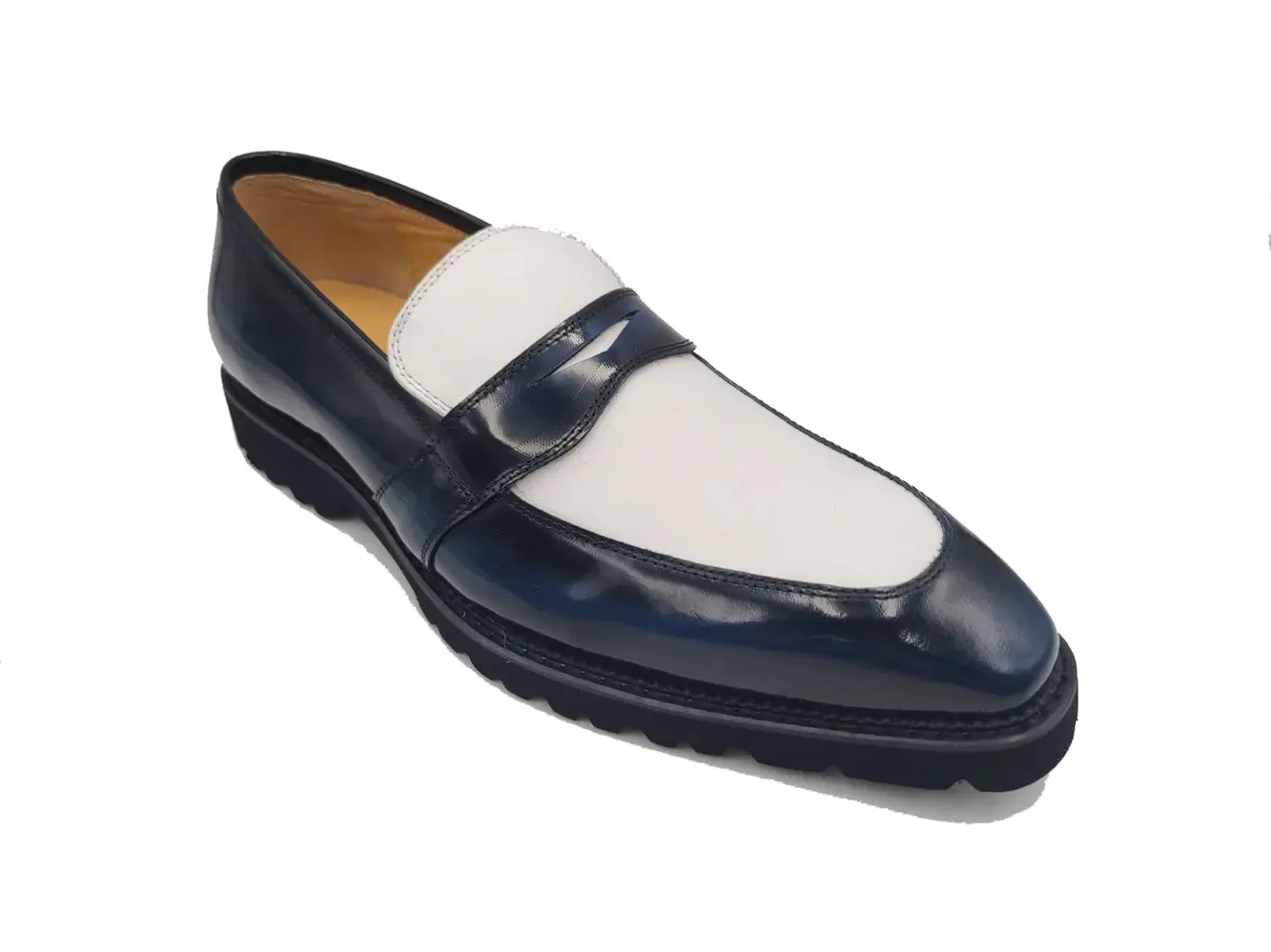 Two Tone Patent Leather Penny Loafer light spirit