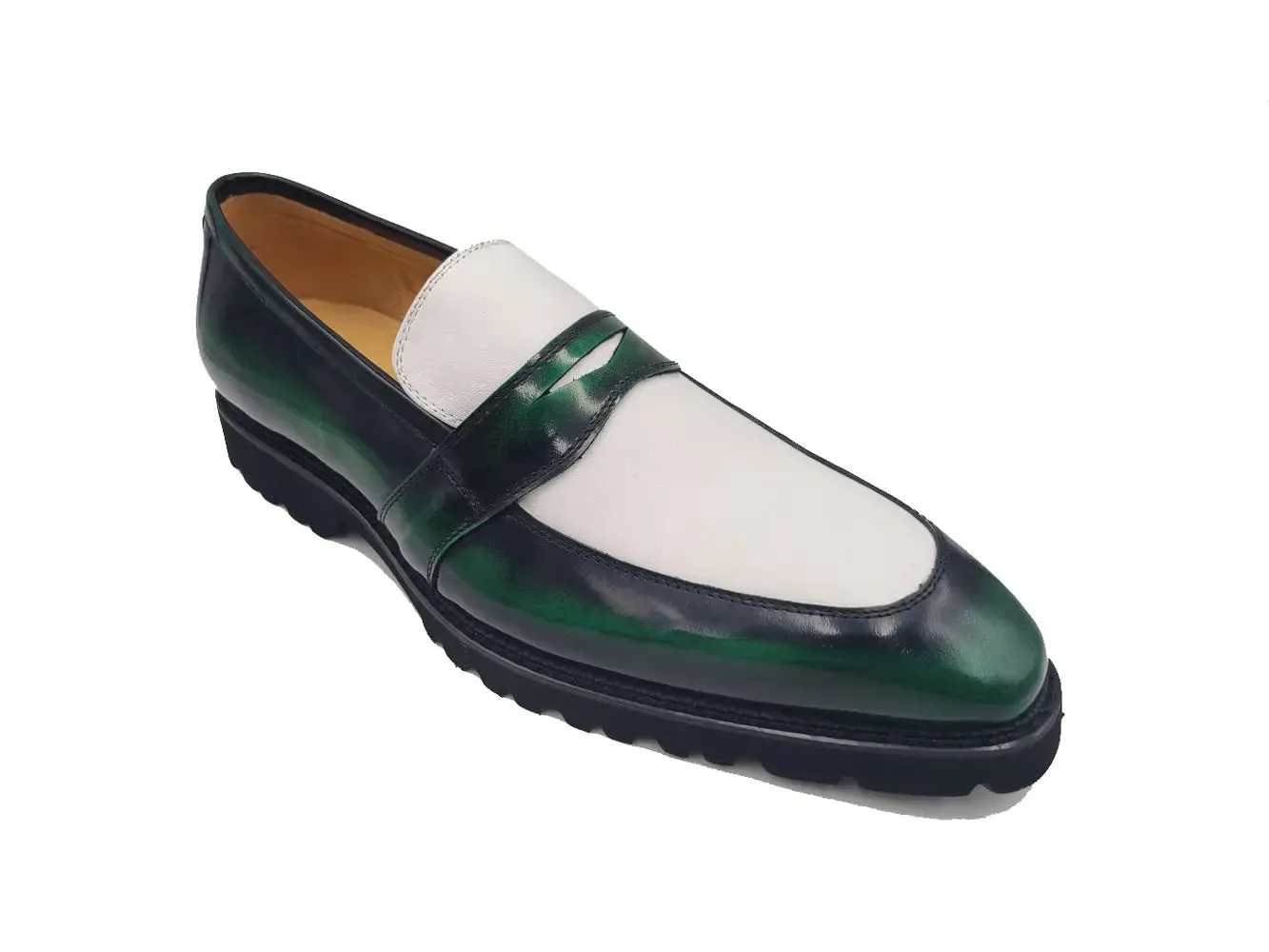 Two Tone Patent Leather Penny Loafer light spirit