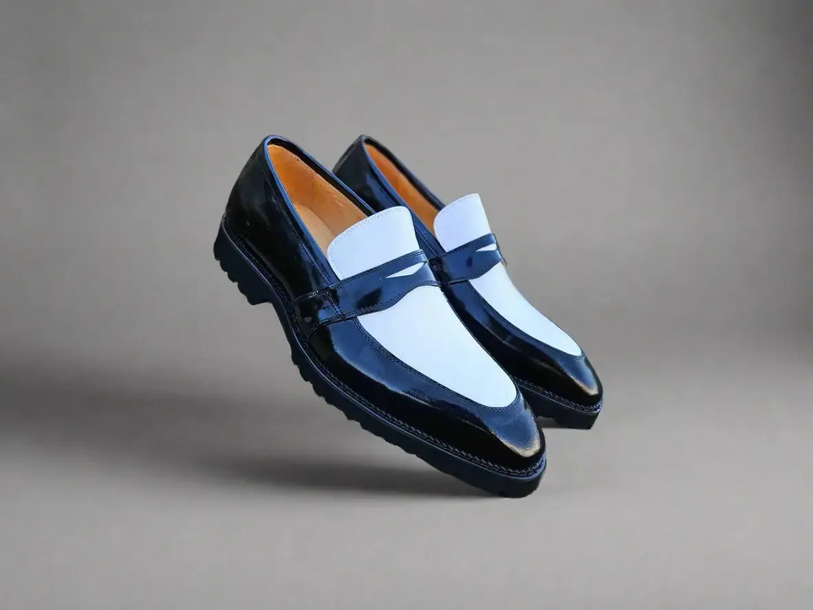 Two Tone Patent Leather Penny Loafer light spirit