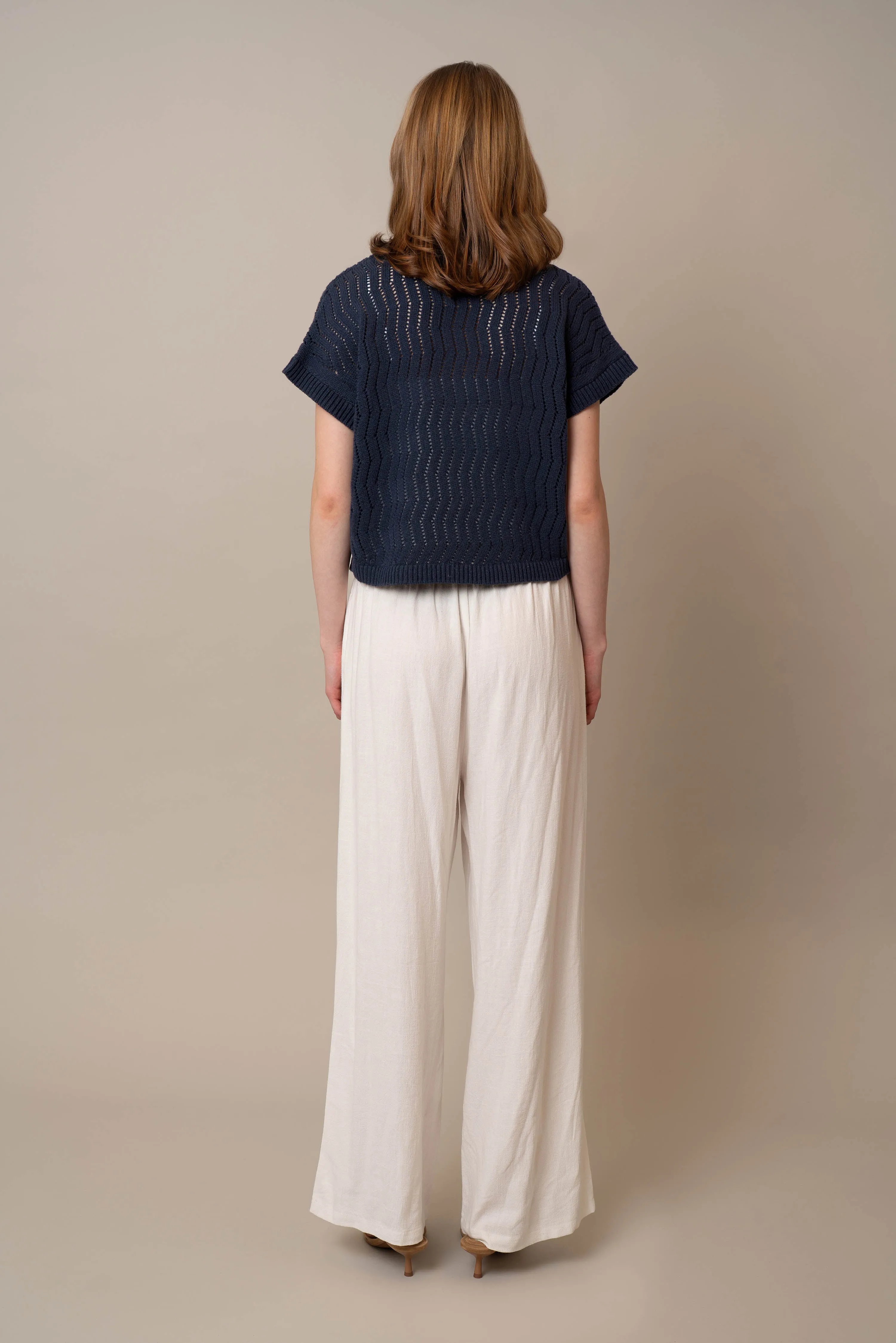 V-Neck Polo Sweater neutral tones
