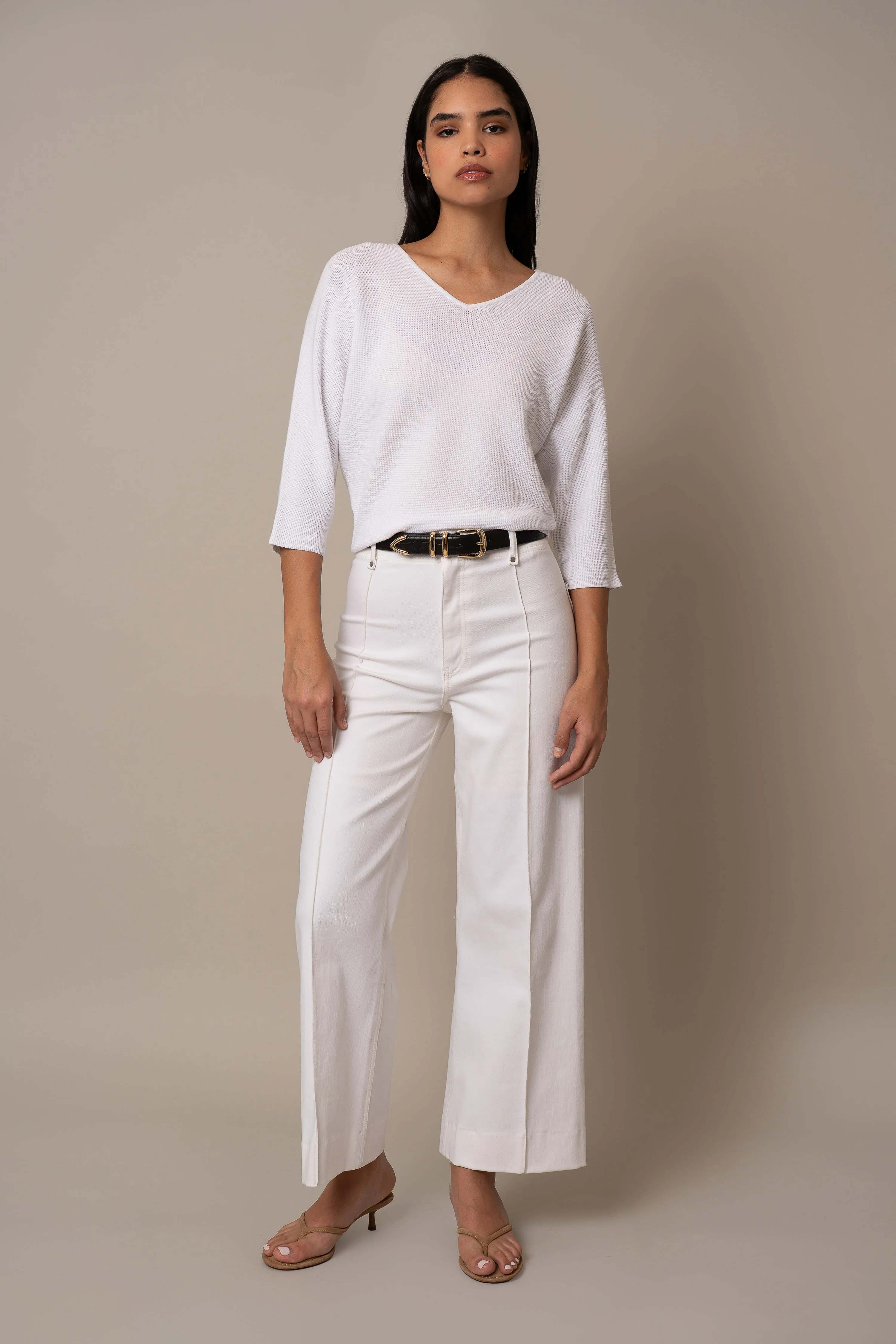 V-Neck Waffle Dolman relaxed chic