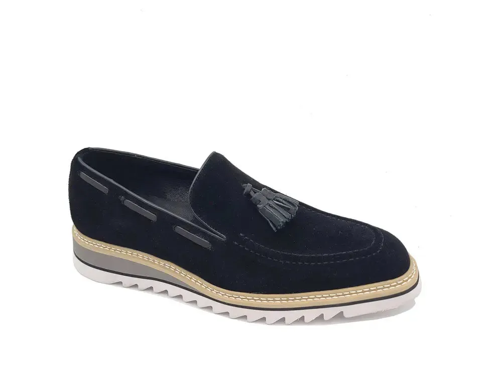 Venetian Suede Loafer with Calfskin Tassel mood touch