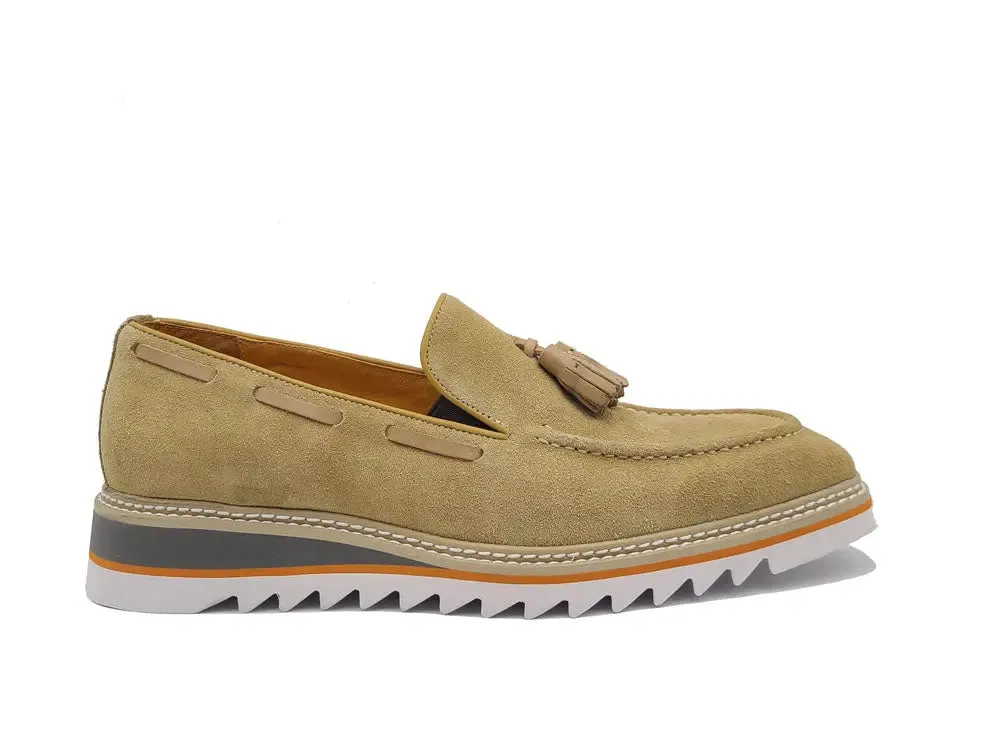 Venetian Suede Loafer with Calfskin Tassel mood touch