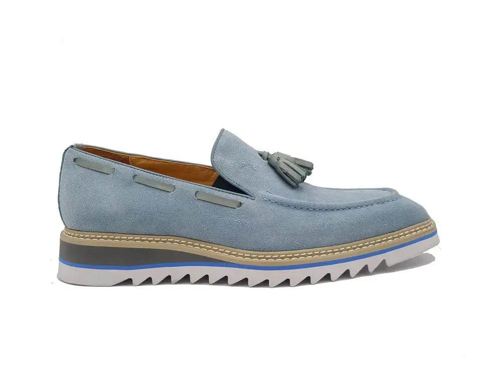 Venetian Suede Loafer with Calfskin Tassel mood touch