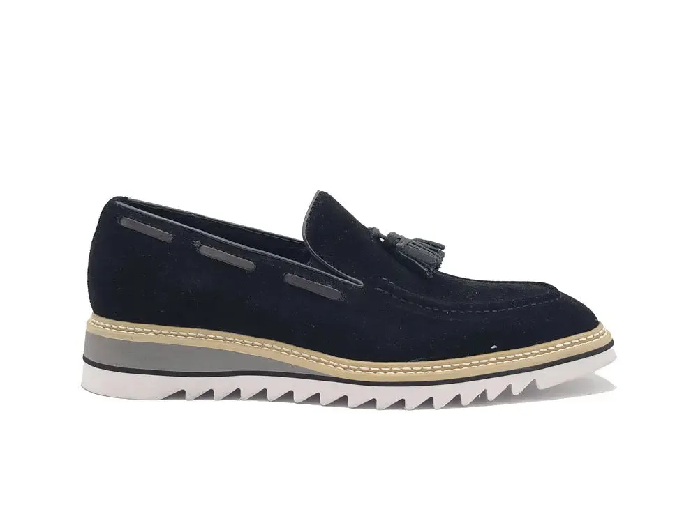 Venetian Suede Loafer with Calfskin Tassel mood touch