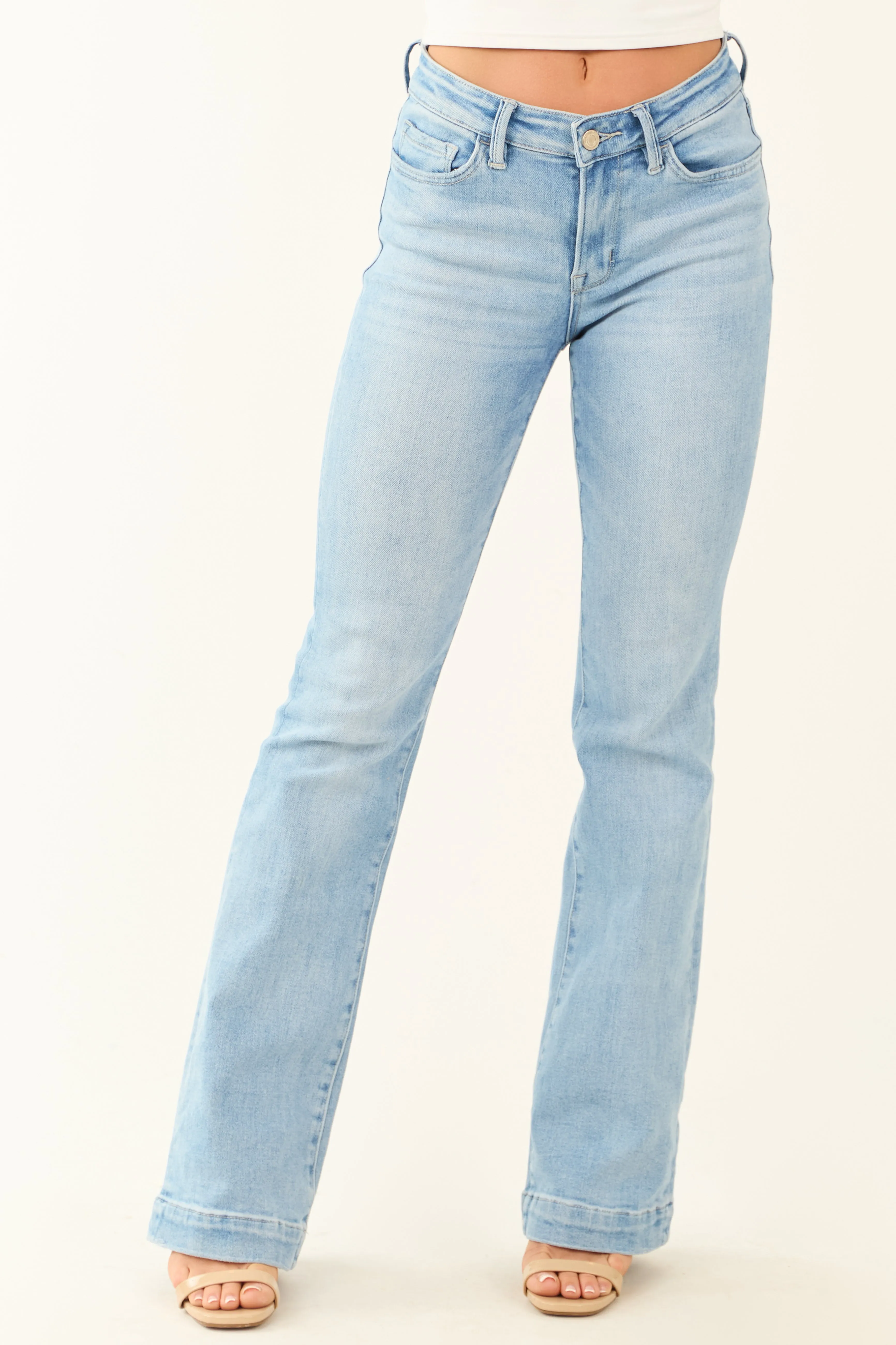 Vervet Light Wash Bootcut Mid Rise Jeans carry easy