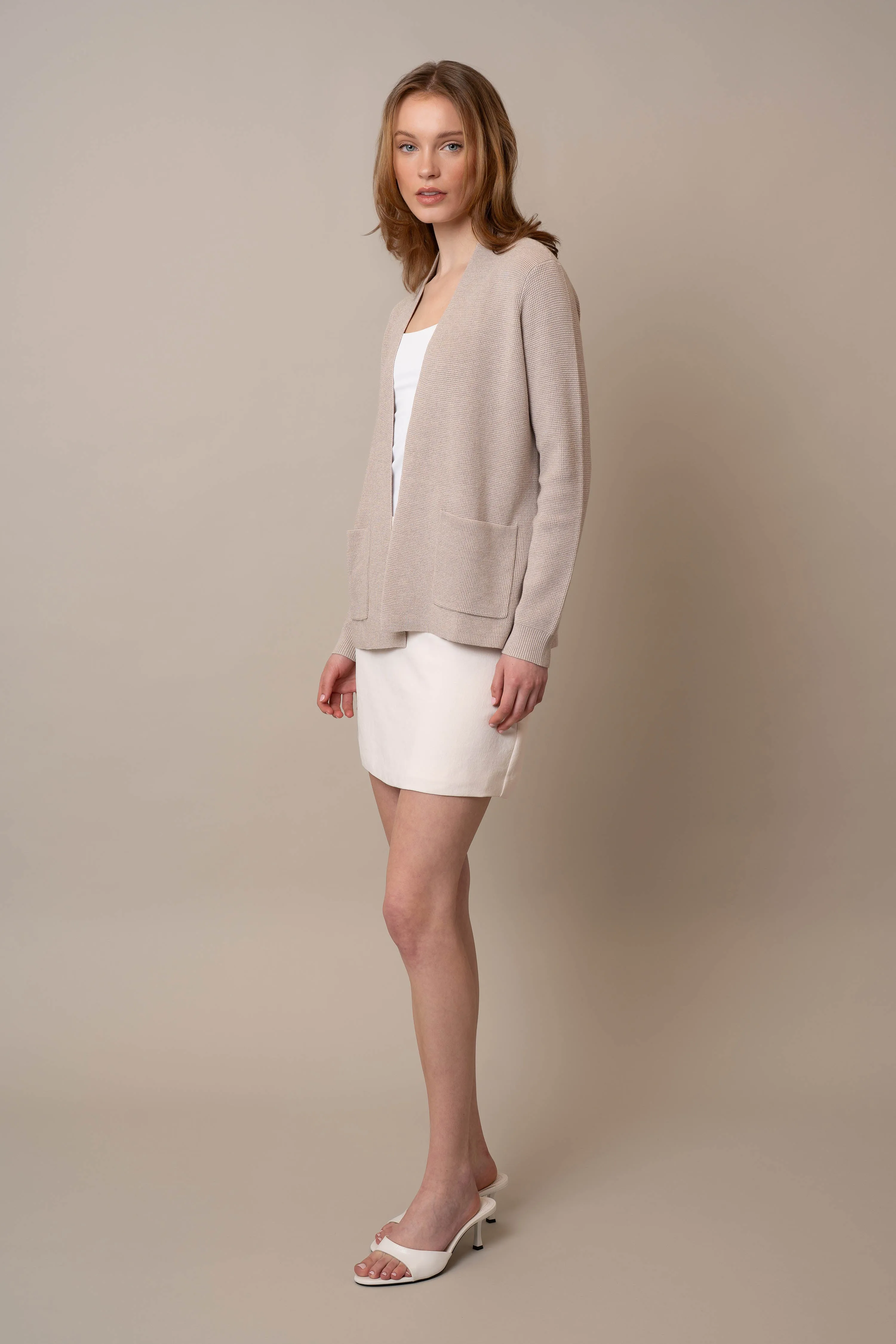 Waffle Cardigan with Pockets restful vibe