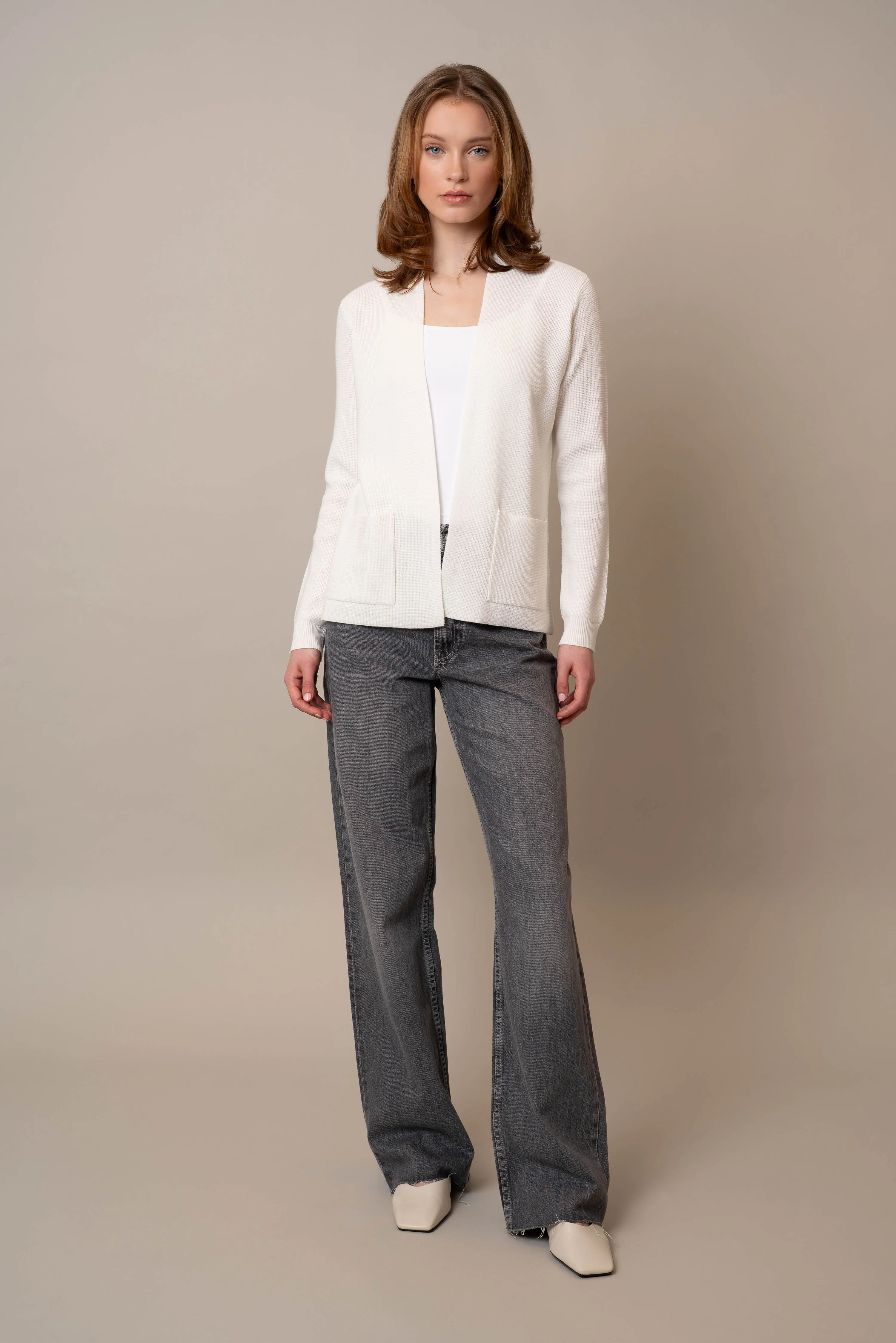 Waffle Cardigan with Pockets restful vibe