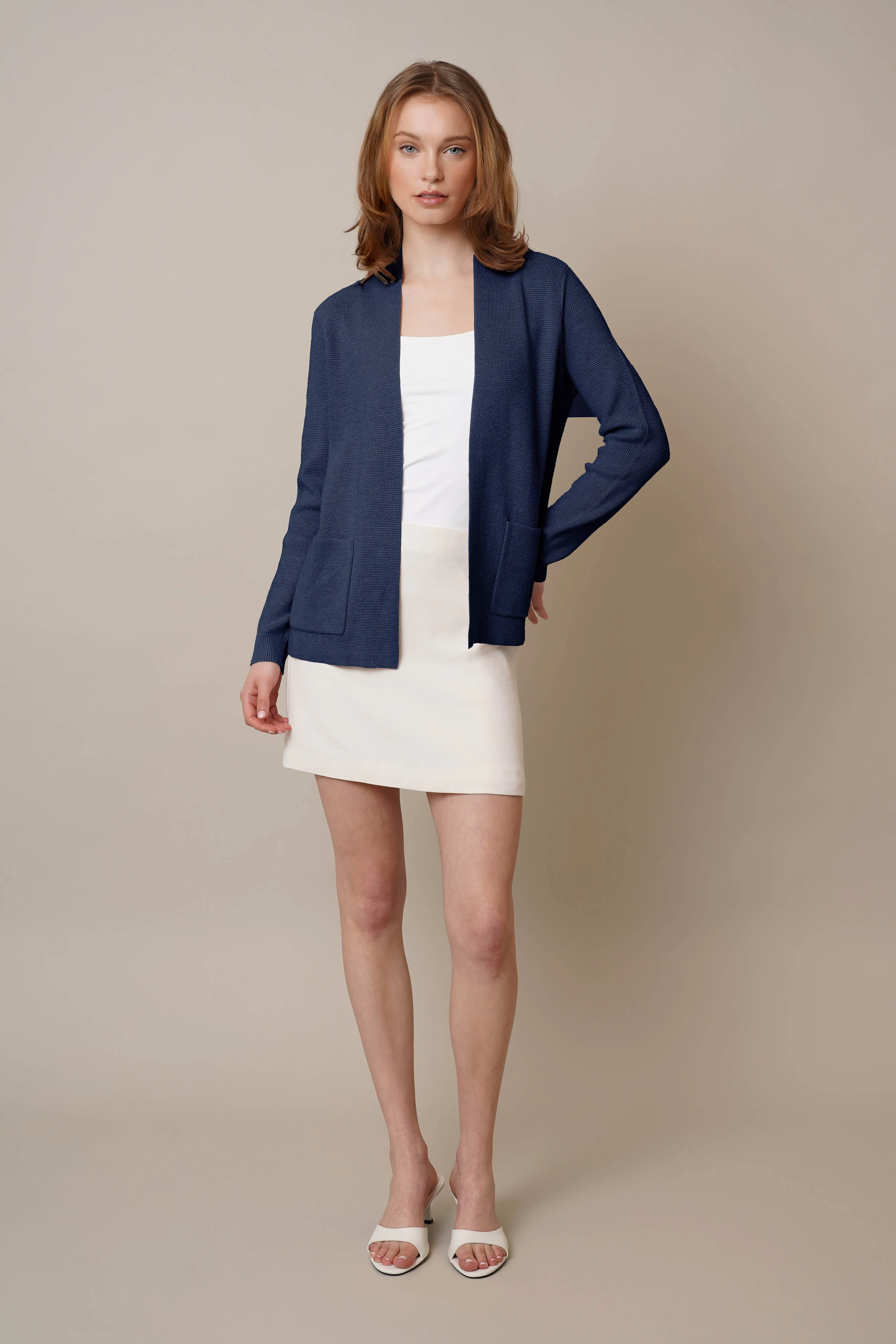 Waffle Cardigan with Pockets restful vibe