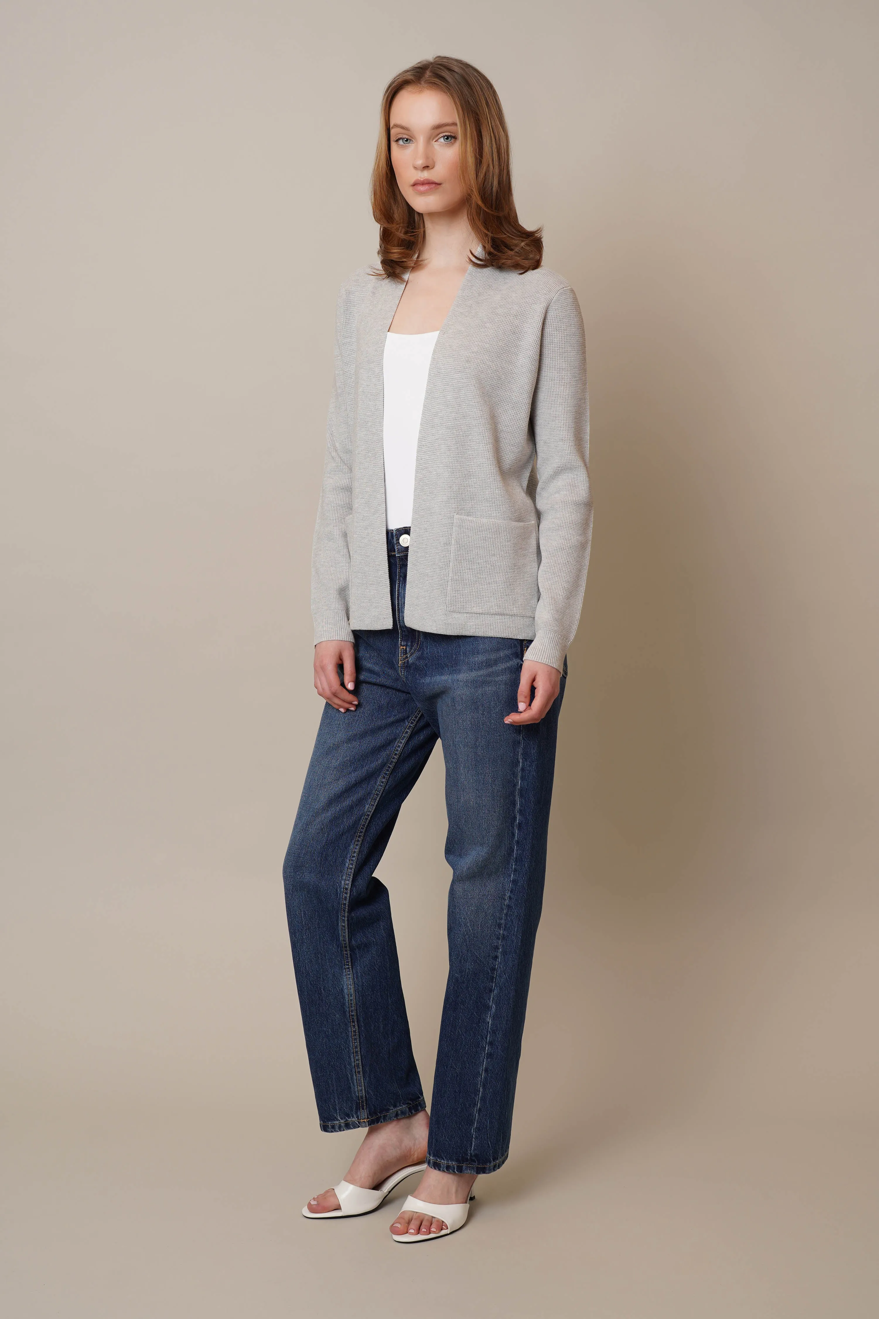 Waffle Cardigan with Pockets restful vibe