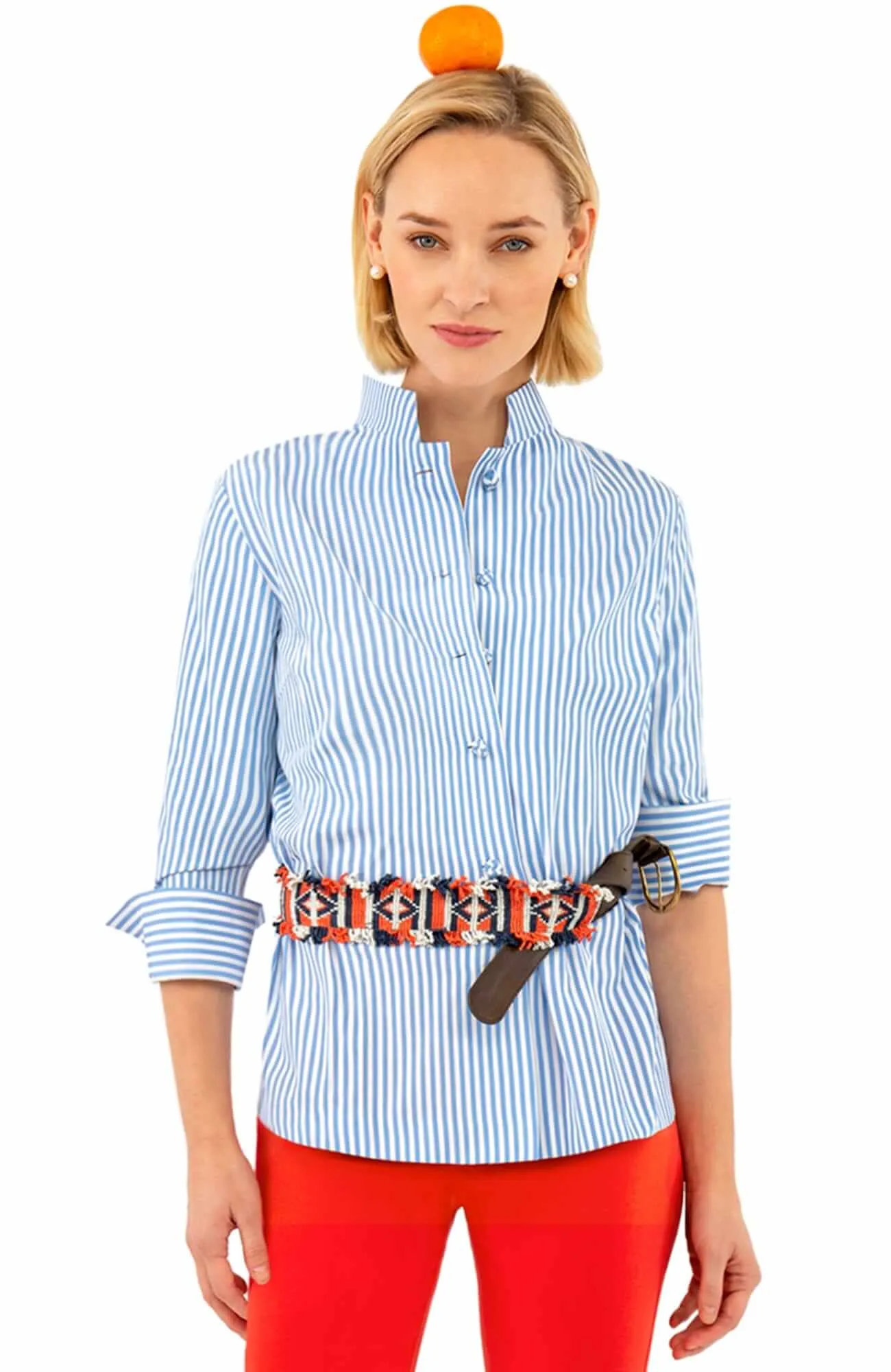 Wash / Wear Forget Me Knot Top - Stripe easy care