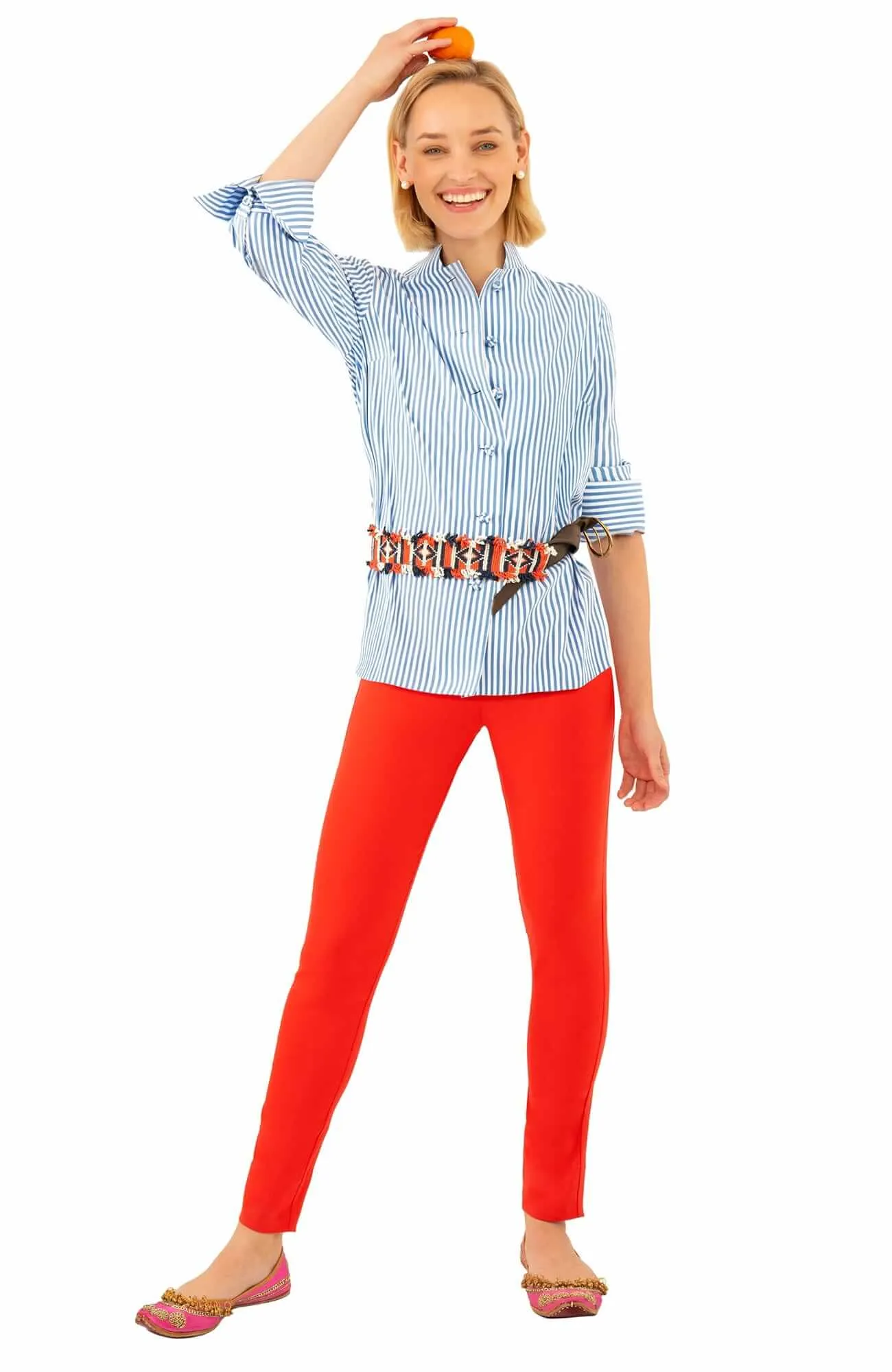 Wash / Wear Forget Me Knot Top - Stripe easy care