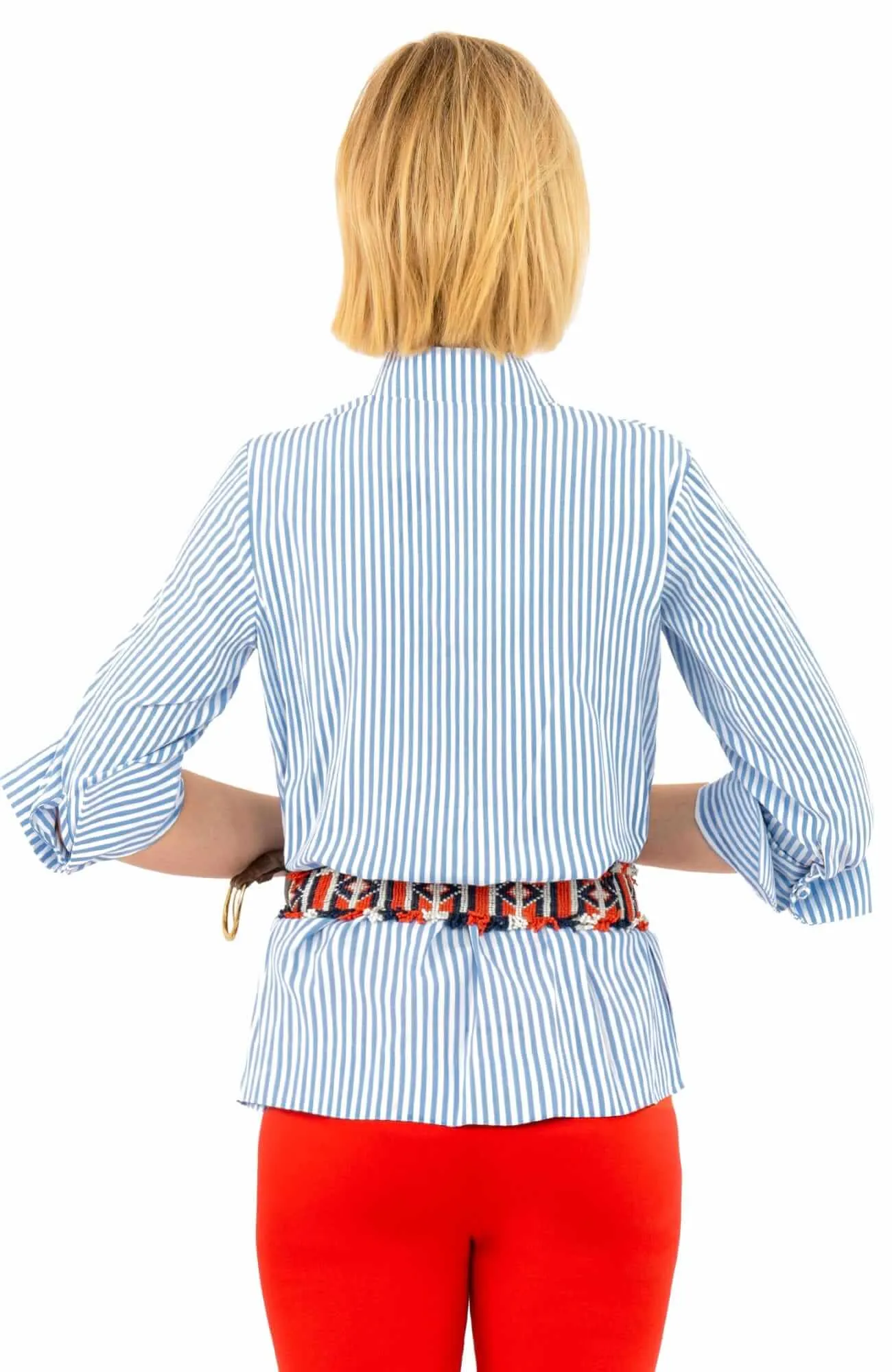 Wash / Wear Forget Me Knot Top - Stripe easy care