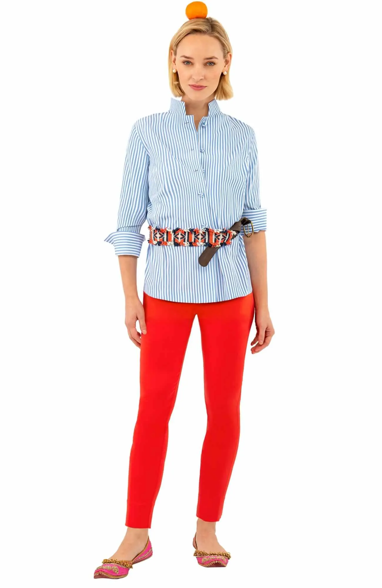 Wash / Wear Forget Me Knot Top - Stripe easy care